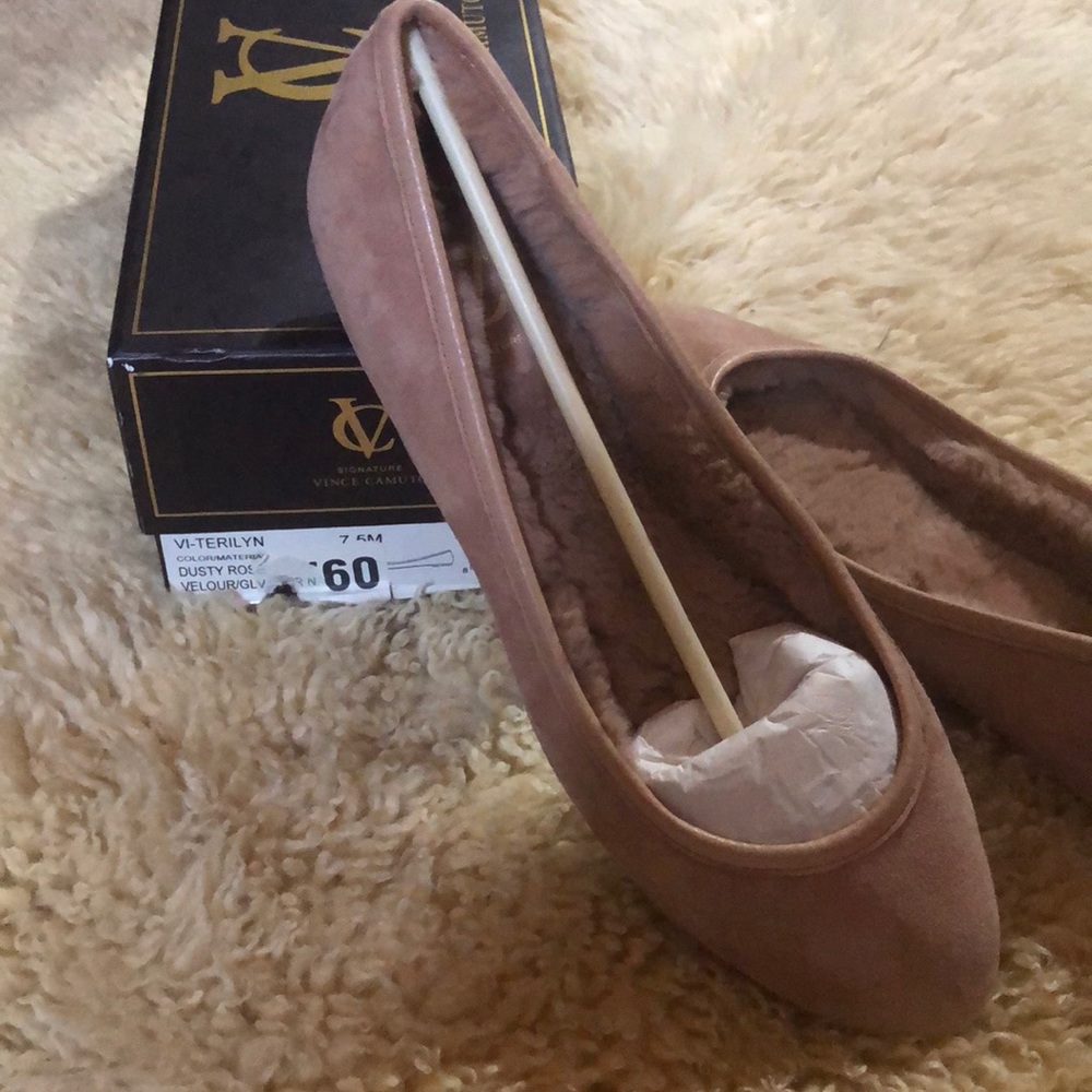 Vince Camuto Signature fur lined ballet flats
